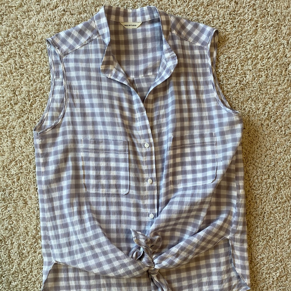 Grey and White Checkered Shirt